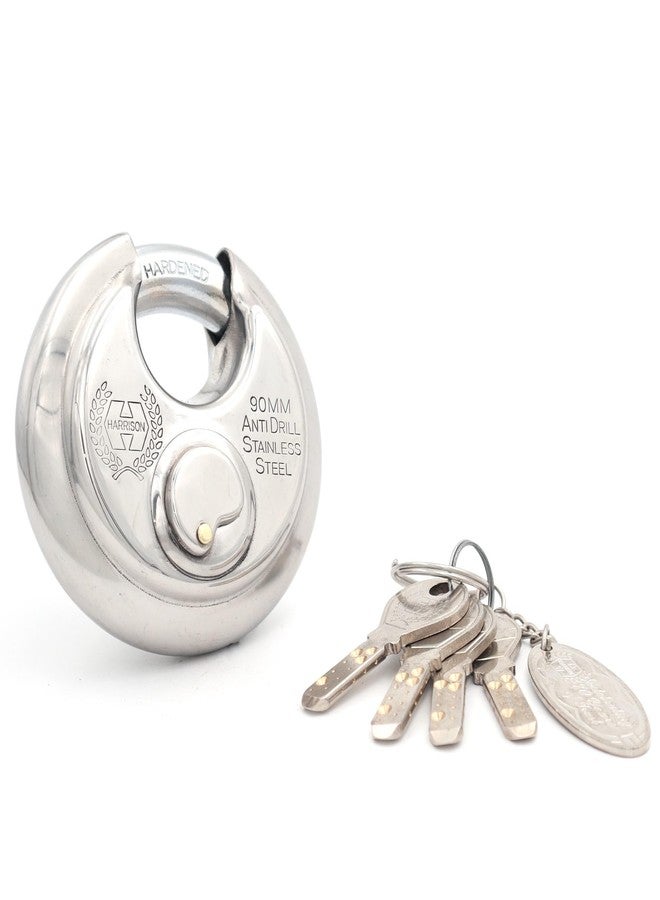 Harrison Padlocks/Round Padlock 90mm 12 Pin with 3 Computerised Keys ROCK-STAR-0404 Pack of 2/Padlock, Padlocks, Locks for Home, Locks for Main Door, gate Lock - Image 5